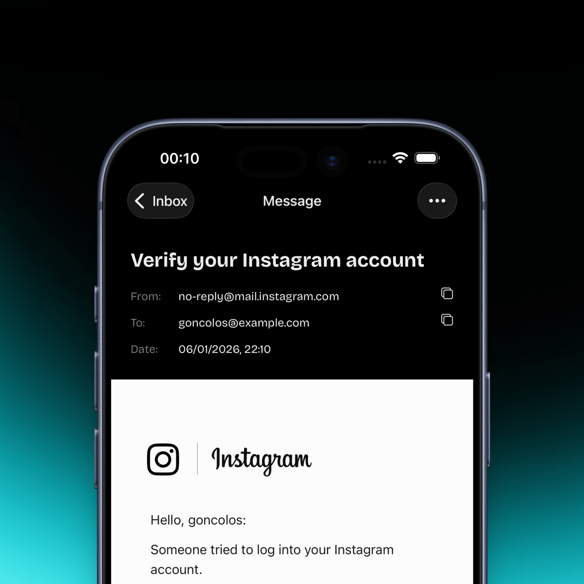 A lock indicating the security of temp mail app